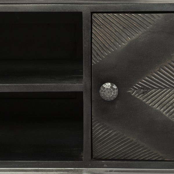 Hogarth I Dark Brown Solid Wood TV Stand Media Console with Storage TV up to 81 10