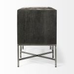 Hogarth I Dark Brown Solid Wood TV Stand Media Console with Storage, TV up to 81"
