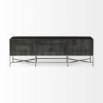 Hogarth I Dark Brown Solid Wood TV Stand Media Console with Storage, TV up to 81"