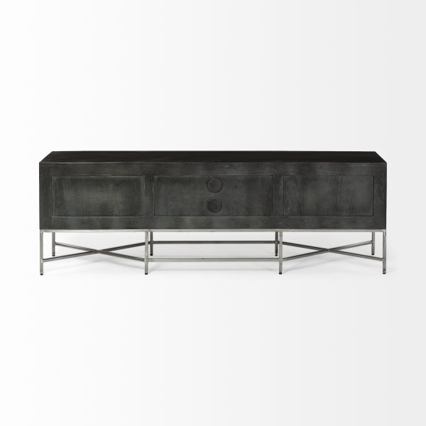 Hogarth I Dark Brown Solid Wood TV Stand Media Console with Storage TV up to 81 6