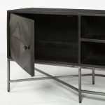 Hogarth I Dark Brown Solid Wood TV Stand Media Console with Storage, TV up to 81"