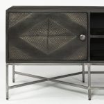Hogarth I Dark Brown Solid Wood TV Stand Media Console with Storage, TV up to 81"