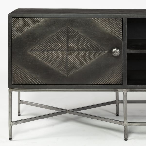 Hogarth I Dark Brown Solid Wood TV Stand Media Console with Storage TV up to 81 9
