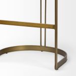 Hollyfield II Black Leather Seat Gold Metal Base Bar Stool