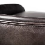 Hollyfield II Black Leather Seat Gold Metal Base Bar Stool