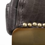 Hollyfield II Black Leather Seat Gold Metal Base Counter Stool