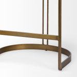 Hollyfield II Black Leather Seat Gold Metal Base Counter Stool