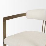 Hollyfield II Cream Fabric Seat W/ Gold Iron Frame Dining Chair