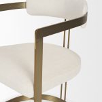 Hollyfield II Cream Fabric Seat W/ Gold Iron Frame Dining Chair
