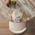 Hollyfield II Cream Fabric Seat W/ Gold Iron Frame Dining Chair