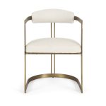 Hollyfield II Cream Fabric Seat W/ Gold Iron Frame Dining Chair