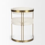 Hollyfield II Cream Fabric Seat W/ Gold Iron Frame Dining Chair