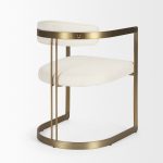 Hollyfield II Cream Fabric Seat W/ Gold Iron Frame Dining Chair
