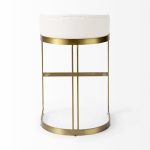 Hollyfield II Cream Fabric Seat W/ Gold Metal Base Bar Stool