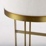 Hollyfield II Cream Fabric Seat W/ Gold Metal Base Bar Stool