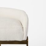 Hollyfield II Cream Fabric Seat W/ Gold Metal Base Counter Stool