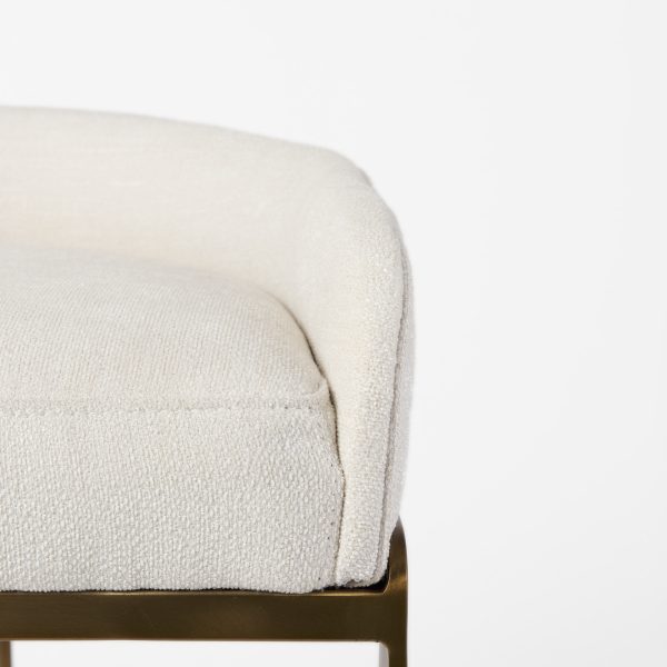 Hollyfield II Cream Fabric Seat W Gold Metal Base Counter Stool 10