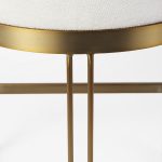 Hollyfield II Cream Fabric Seat W/ Gold Metal Base Counter Stool