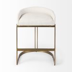 Hollyfield II Cream Fabric Seat W/ Gold Metal Base Counter Stool