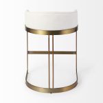 Hollyfield II Cream Fabric Seat W/ Gold Metal Base Counter Stool