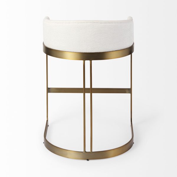 Hollyfield II Cream Fabric Seat W Gold Metal Base Counter Stool 6