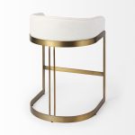 Hollyfield II Cream Fabric Seat W/ Gold Metal Base Counter Stool