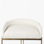 Hollyfield II Cream Fabric Seat W/ Gold Metal Base Counter Stool