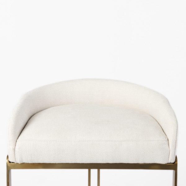 Hollyfield II Cream Fabric Seat W Gold Metal Base Counter Stool 8