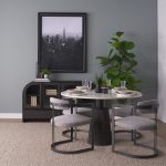 Hollyfield II Gray Fabric Seat W/ Gray Iron Frame Dining Chair
