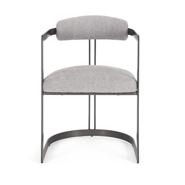 Hollyfield II Gray Fabric Seat W Gray Iron Frame Dining Chair 3