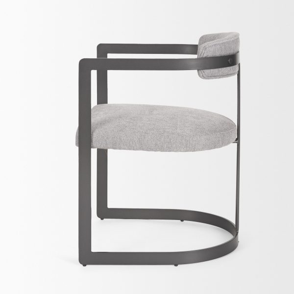 Hollyfield II Gray Fabric Seat W Gray Iron Frame Dining Chair 4