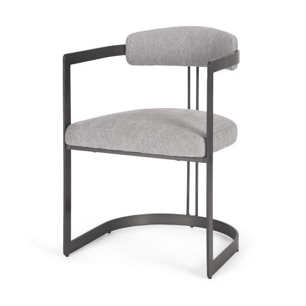 Hollyfield II Gray Fabric Seat W Gray Iron Frame Dining Chair