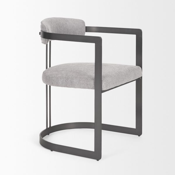 Hollyfield II Gray Fabric Seat W Gray Iron Frame Dining Chair 7