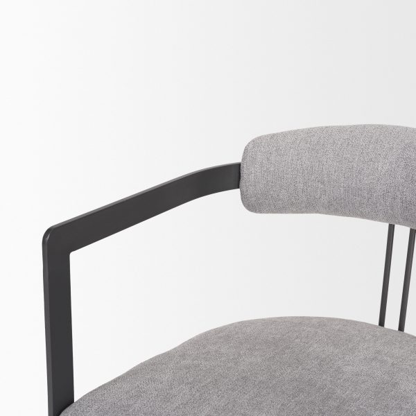Hollyfield II Gray Fabric Seat W Gray Iron Frame Dining Chair 8