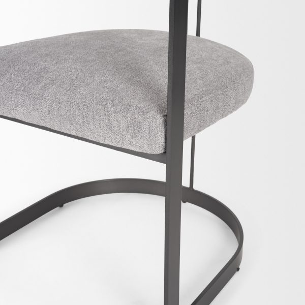 Hollyfield II Gray Fabric Seat W Gray Iron Frame Dining Chair 9