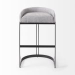 Hollyfield II Gray Fabric Seat W/ Gray Metal Base Bar Stool