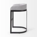 Hollyfield II Gray Fabric Seat W/ Gray Metal Base Bar Stool