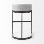 Hollyfield II Gray Fabric Seat W/ Gray Metal Base Bar Stool