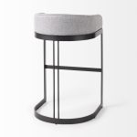 Hollyfield II Gray Fabric Seat W/ Gray Metal Base Bar Stool