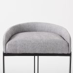 Hollyfield II Gray Fabric Seat W/ Gray Metal Base Bar Stool