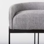 Hollyfield II Gray Fabric Seat W/ Gray Metal Base Bar Stool