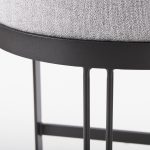 Hollyfield II Gray Fabric Seat W/ Gray Metal Base Bar Stool