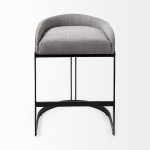 Hollyfield II Gray Fabric Seat W/ Gray Metal Base Counter Stool