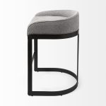 Hollyfield II Gray Fabric Seat W/ Gray Metal Base Counter Stool