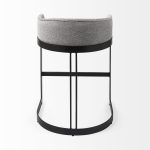Hollyfield II Gray Fabric Seat W/ Gray Metal Base Counter Stool