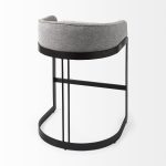 Hollyfield II Gray Fabric Seat W/ Gray Metal Base Counter Stool