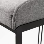 Hollyfield II Gray Fabric Seat W/ Gray Metal Base Counter Stool