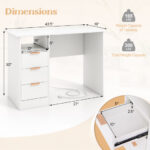 White Office Desk with Power Outlets and 3 Storage Drawers 12 White Office Desk with Power Outlets and 3 Storage Drawers