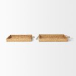 Hona Set of 2 Large Recatangular Nesting Water Hyacinth Trays