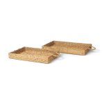 Hona Set of 2 Large Recatangular Nesting Water Hyacinth Trays